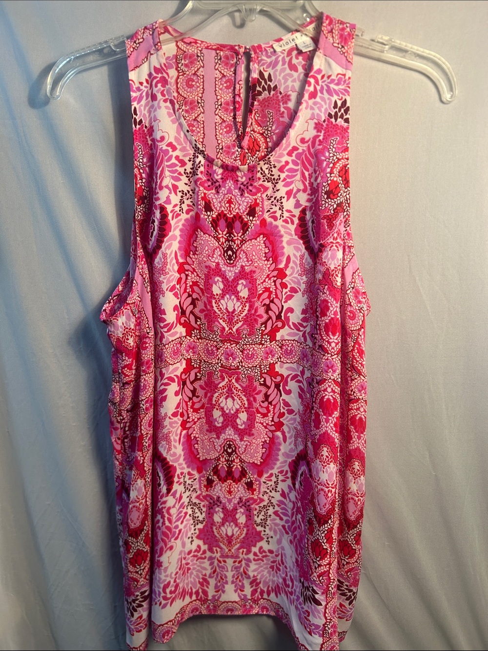 Violet & Claire Pink Multi Floral Print Tank Top
